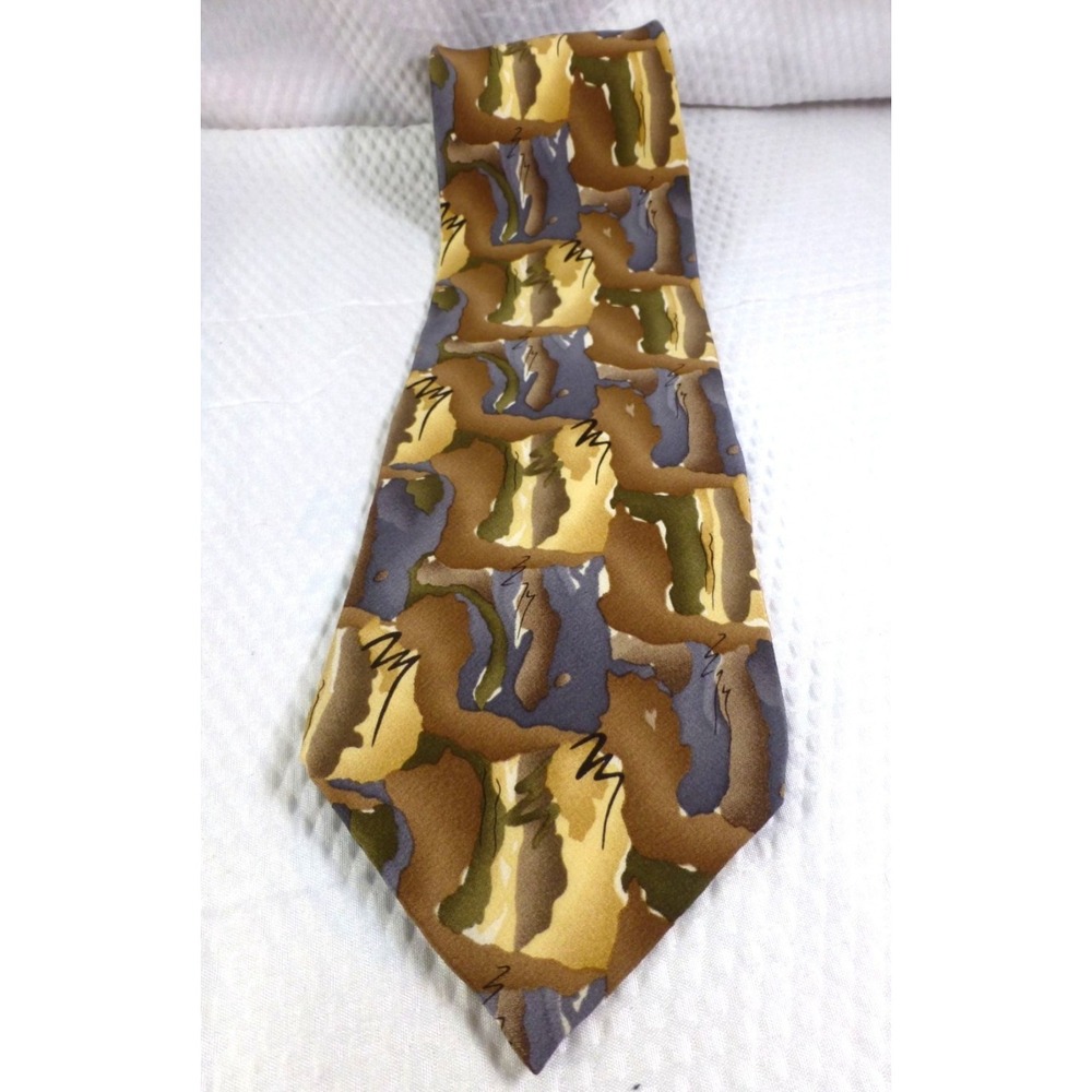 Scotch 100% Silk Tie With Abstract Print From Cocktail Colors Made In Mexico